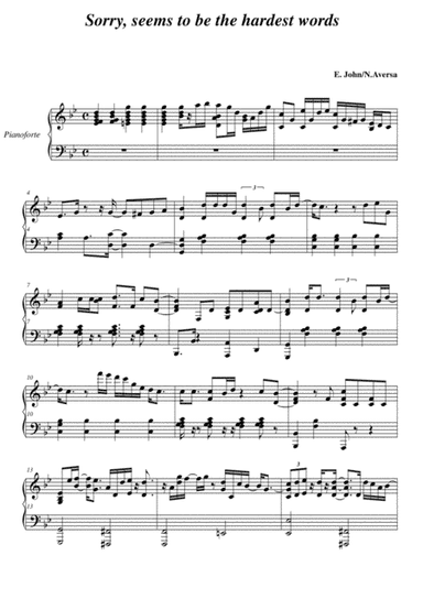 Sorry Seems To Be The Hardest Word (arr. Nazareno Aversa)