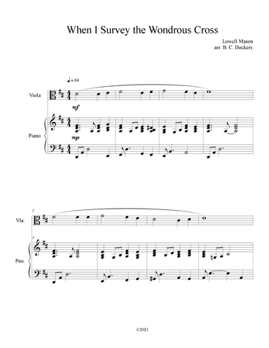 When I Survey the Wondrous Cross (Viola Solo with Piano Accompaniment) (arr. B. C. Dockery)