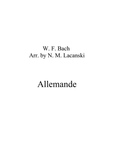 Allemande (arr. Nick Lacanski)