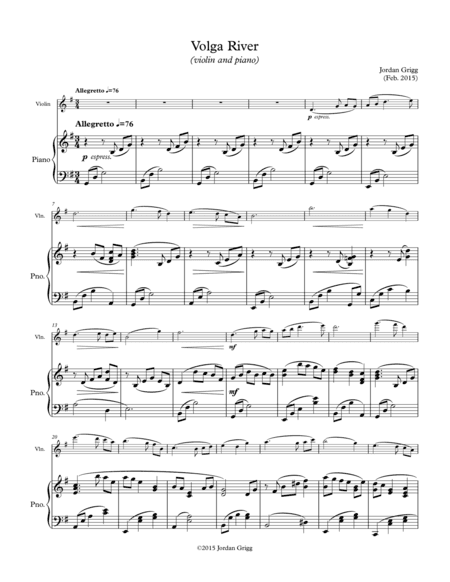Volga River (violin and piano)
