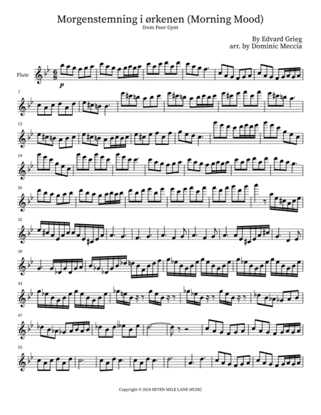 Morgenstemning (morning Mood) (arr. Dominic Meccia)
