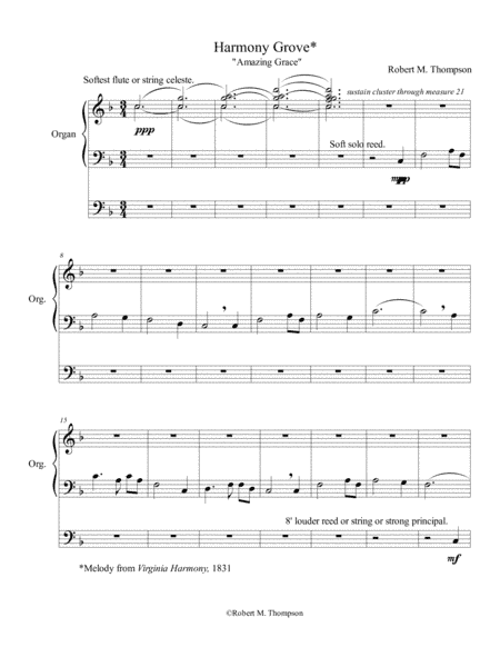 Beloved song "Amazing Grace" for Organ