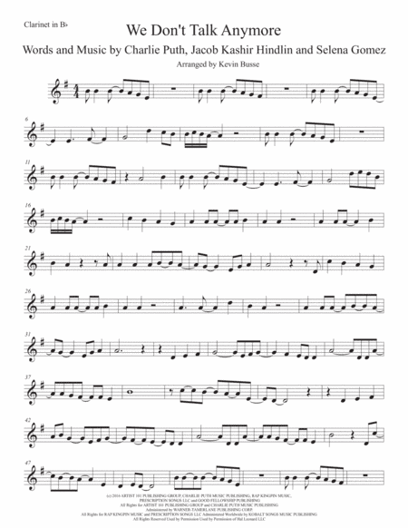 We Don't Talk Anymore (arr. Kevin Busse)