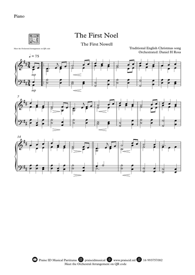 The First Noel - The First Nowell - Easy Christmas Carol - Piano (arr. Daniel H Rosa)