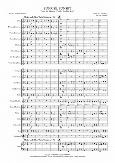 Sunrise, Sunset (arr. Tony Tournoff)