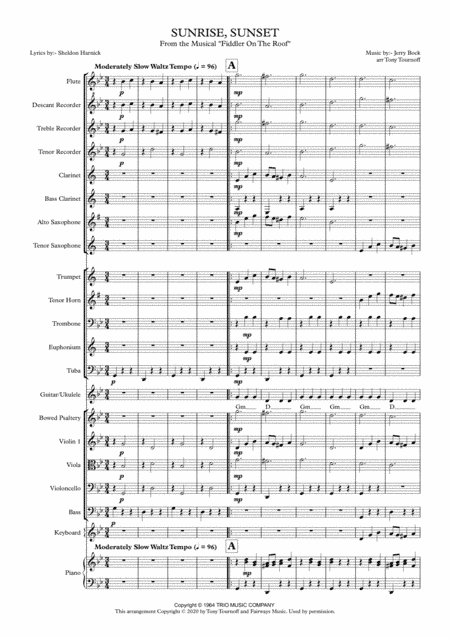 Sunrise, Sunset (arr. Tony Tournoff)