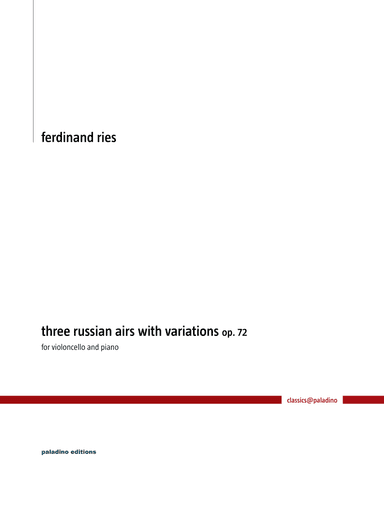 Three Russian Airs With Variations, Op. 72