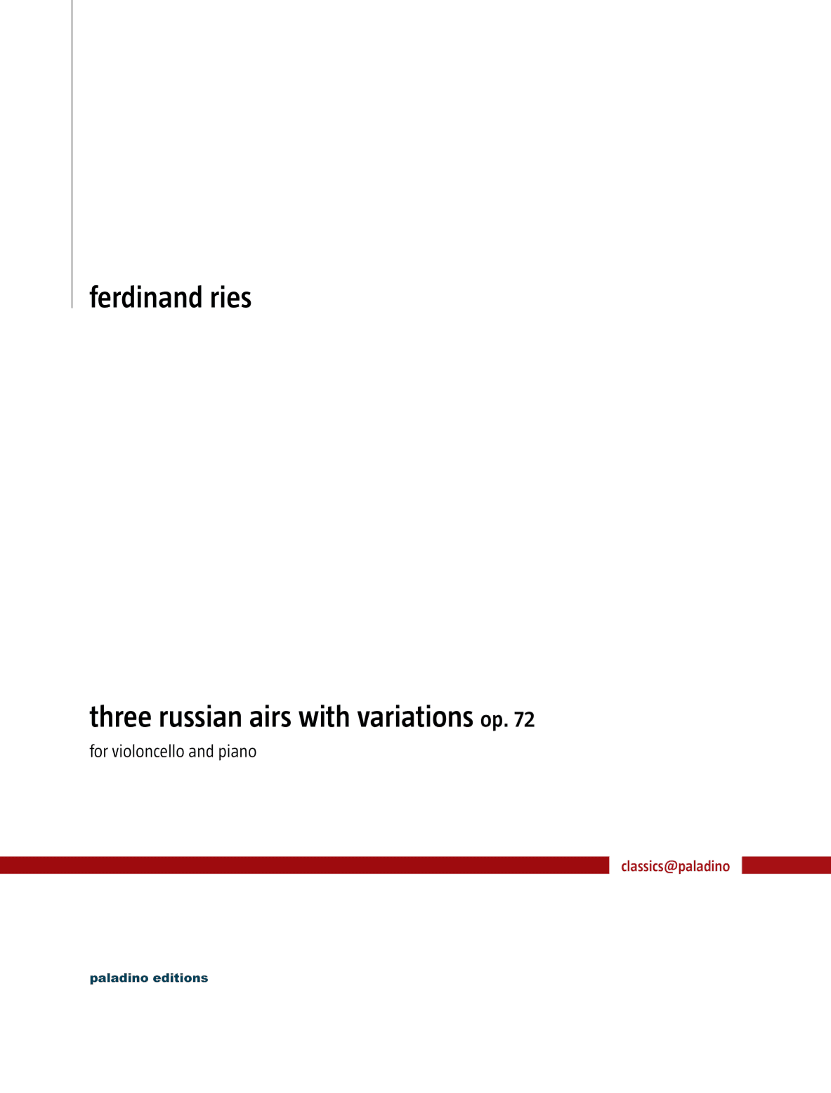 Three Russian Airs With Variations, Op. 72