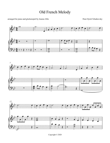 Old French Melody: A Duet for Piano and Glockenspiel (arr. Jeanne Allie)