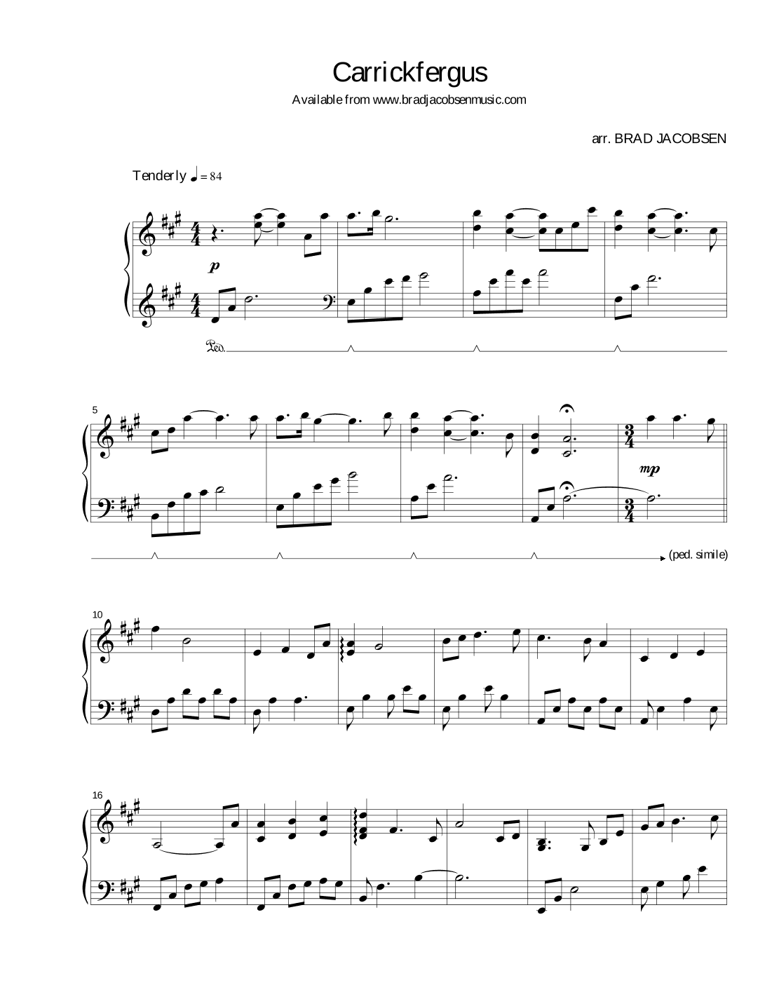Carrickfergus (arr. Brad Jacobsen)
