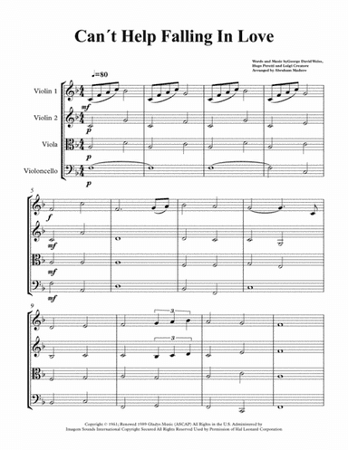 Can't Help Falling In Love (arr. Abraham Maduro)
