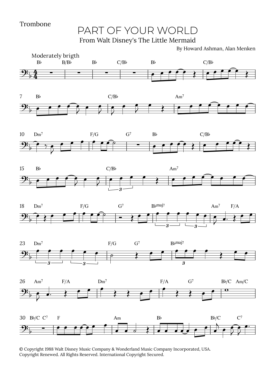 Part Of Your World (reprise) (arr. Alex Nunes Rodrigues)