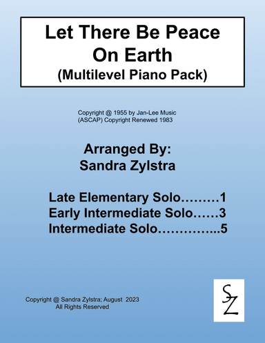 Let There Be Peace On Earth (arr. Sandra Zylstra)