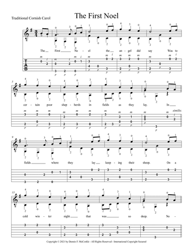 The First Noel (arranged for Fingerstyle or Classical Guitar) (arr. Dennis McCorkle)