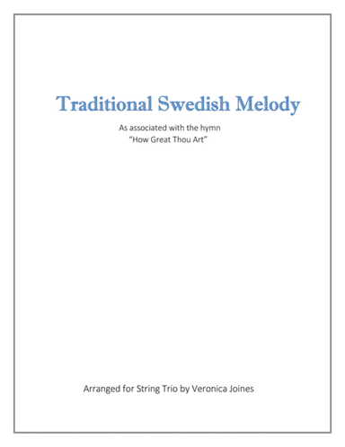 Swedish Folk Melody for String Trio (Violin 1, Violin 2, Cello) (arr. Veronica Joines)