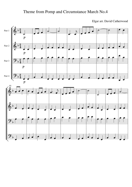 Theme from Pomp and Circumstance  March No. 4 by Elgar arr. for flexible ensemble (David Catherwood) (arr. David Catherwood)