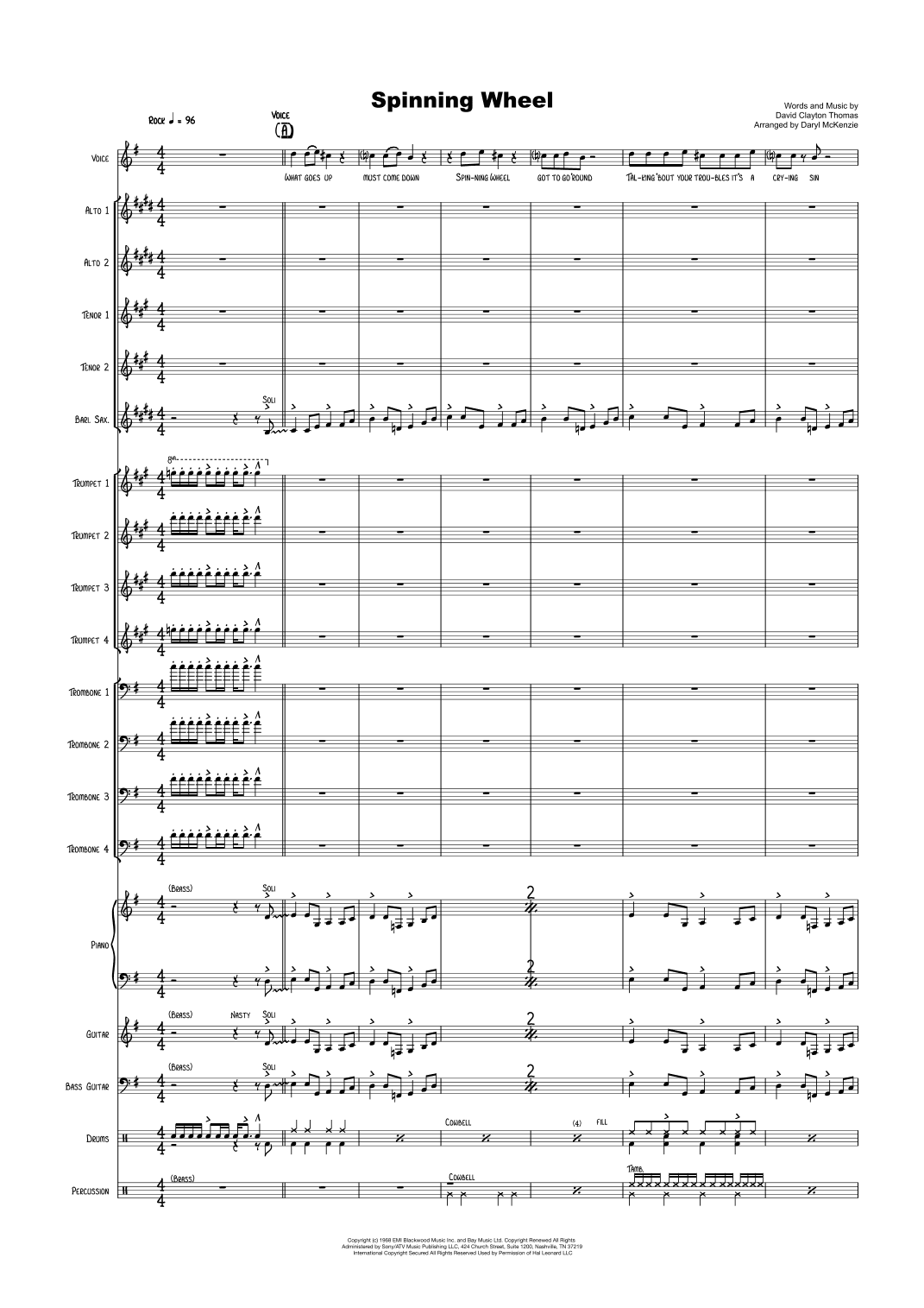 Spinning Wheel (arr. Daryl McKenzie)