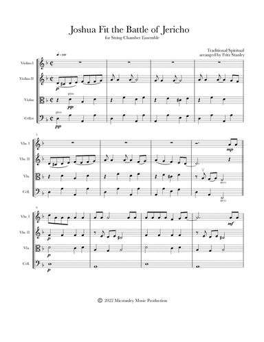 Joshua Fit the Battle of Jericho - String Chamber Ensemble (arr. Fritz Stanley)