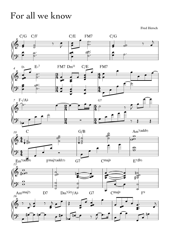 for all we know (arr. evanspiano)