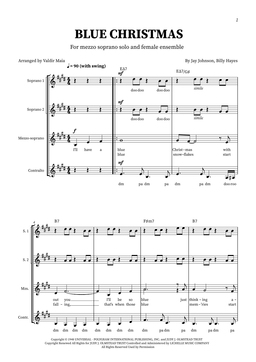 Blue Christmas (arr. Valdir Maia)