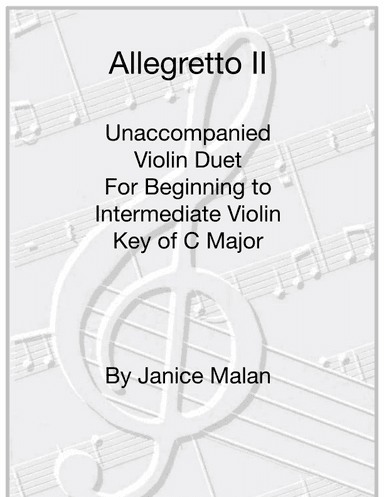 Allegretto II Violin Duet in the Key of C Major