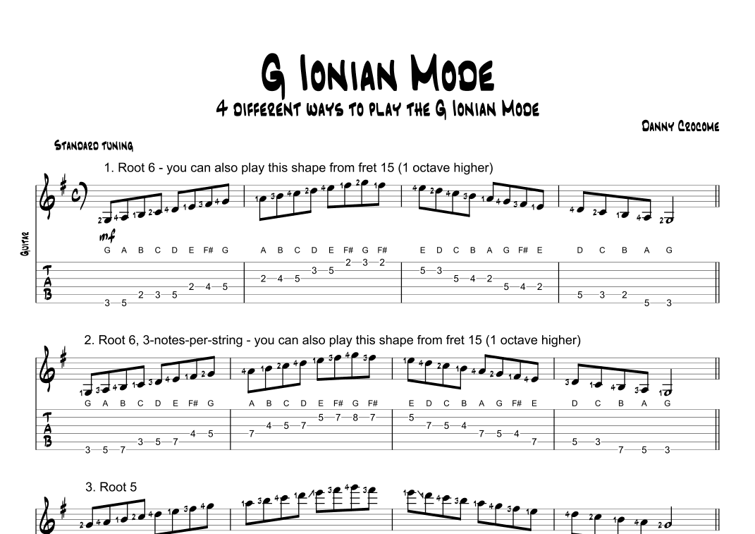 G Ionian Mode (4 Ways to Play)
