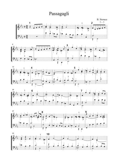 PASSACAGLIA - B. Storace - For organ 2 staff (arr. Marcello Meneguzzo)