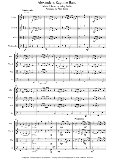 Alexander's Ragtime Band (arr. Alex Tinlin)