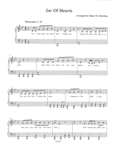 Jar Of Hearts (arr. Diane M. McGahee)