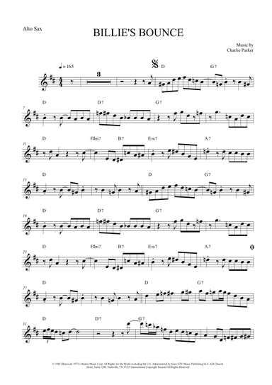 Billie's Bounce (bill's Bounce) (arr. The Sheet Music Library)