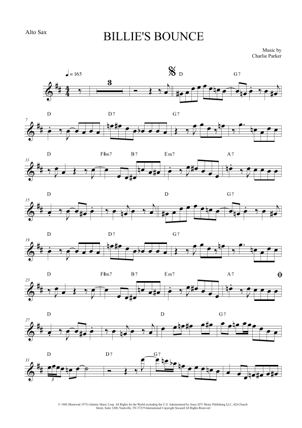 Billie's Bounce (bill's Bounce) (arr. The Sheet Music Library)
