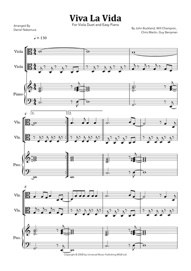 Viva La Vida (arr. Daniel Nakamura)
