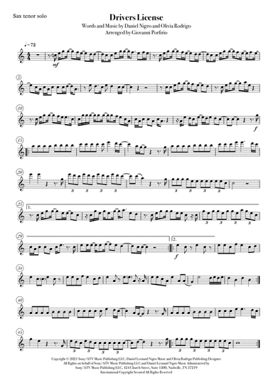 Drivers License (arr. Giovanni Porfirio)