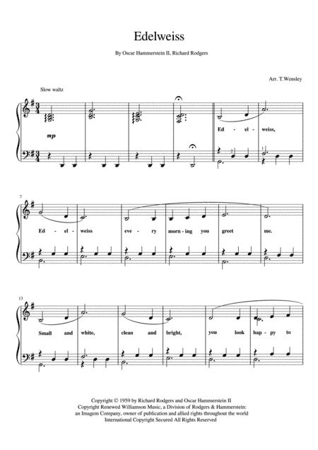 Edelweiss (arr. T.Wensley)