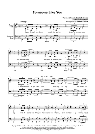 Someone Like You (arr. Simon Arnott)