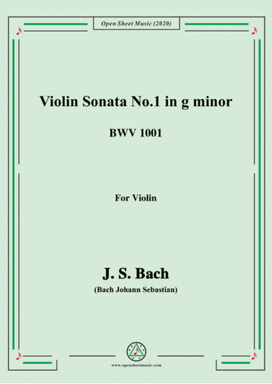 Bach,J.S.-Violin Sonata No.1,in g minor,BWV 1001,for Violin (arr. MSM)