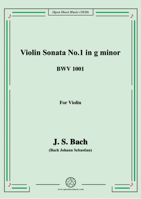 Bach,J.S.-Violin Sonata No.1,in g minor,BWV 1001,for Violin (arr. MSM)