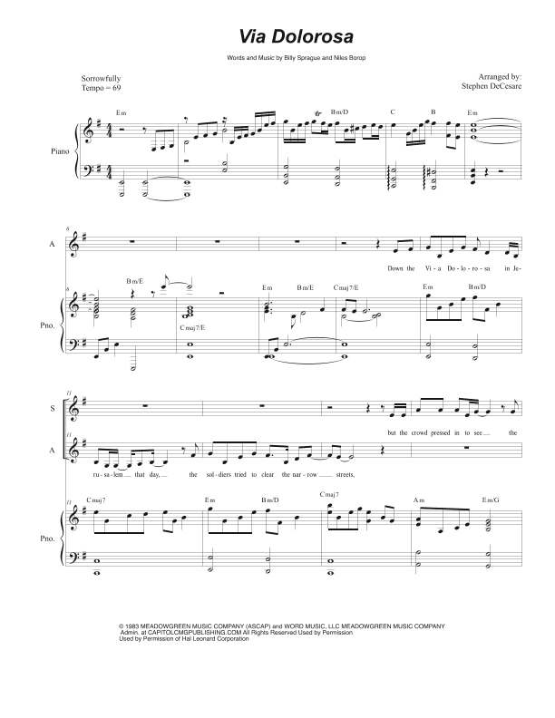 Via Dolorosa (arr. Stephen DeCesare)