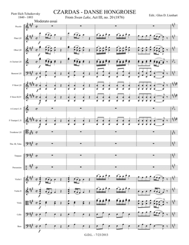 Swan Lake Czardas (arr. Glen D. Lienhart)