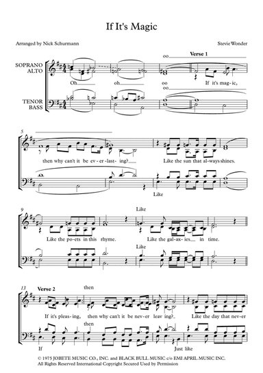 If It's Magic (arr. Nick Schurmann)