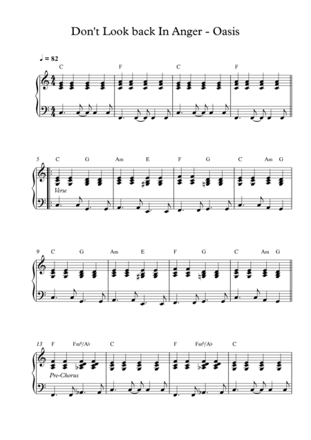 Don't Look Back In Anger (arr. Pineapplechord)