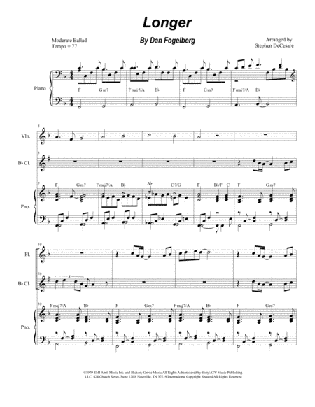 Longer (arr. Stephen DeCesare)