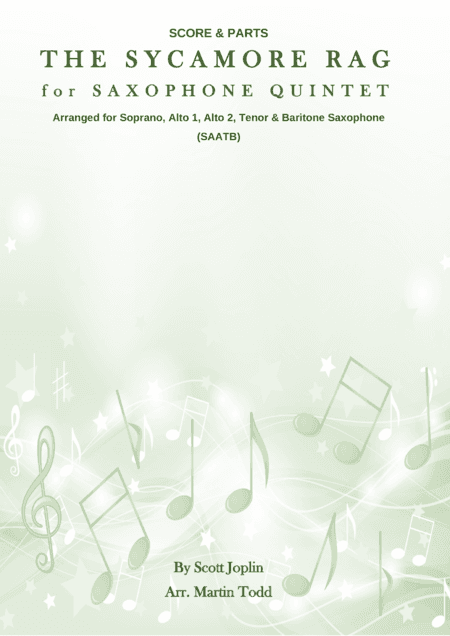 The Sycamore Rag for Saxophone Quintet (SAATB) (arr. Martin Todd)