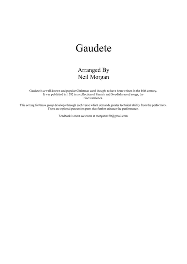 Gaudete (arr. Neil Morgan)