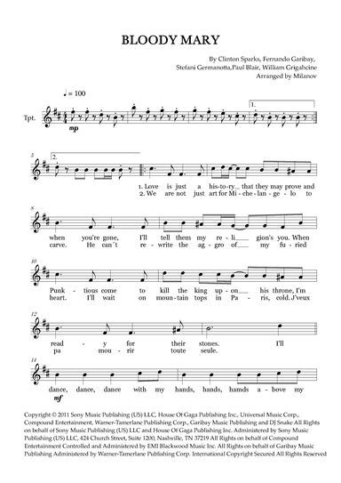 Bloody Mary (arr. Milanov)