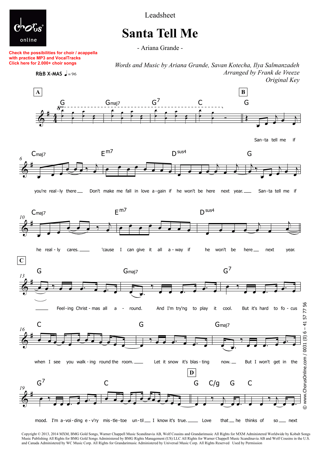 Santa Tell Me (arr. Frank de Vreeze)