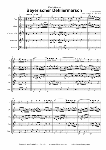 Bayerischer Defiliermarsch - German March - Oktoberfest - Wind Quintet (arr. Thomas H. Graf)