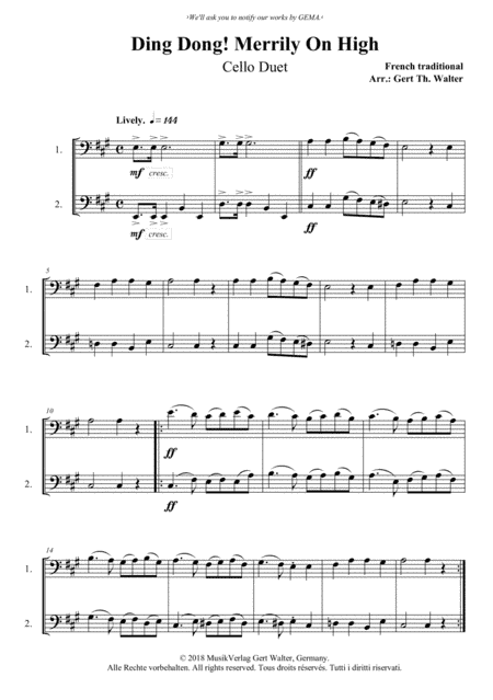 Ding Dong! Merrily On High (arr. Gert Th. Walter)