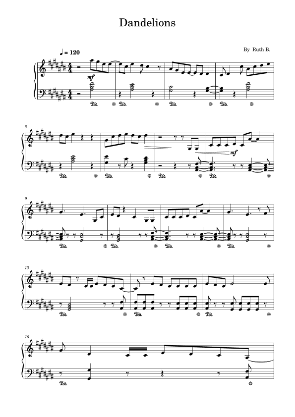 Dandelions (arr. poon)