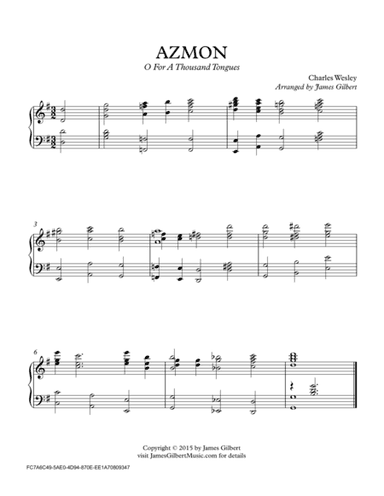 AZMON (O For A Thousand Tongues) (arr. James Gilbert)